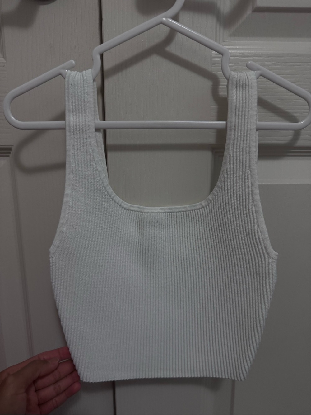 Aritzia White Ribbed Tank Bralette